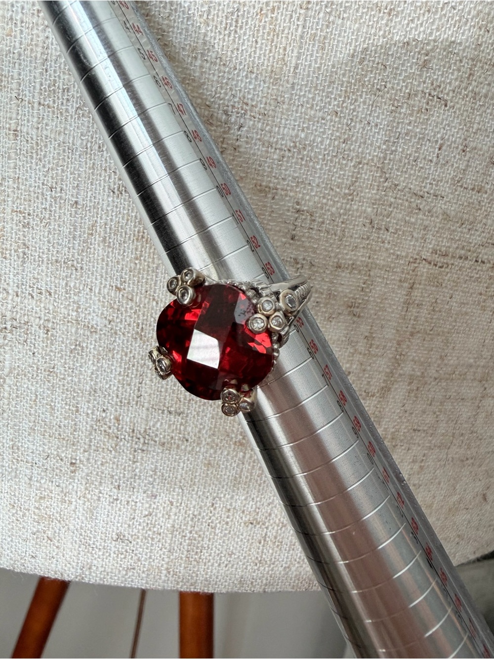 Judith Ripka Deep Garnet 925 Sterling Ring